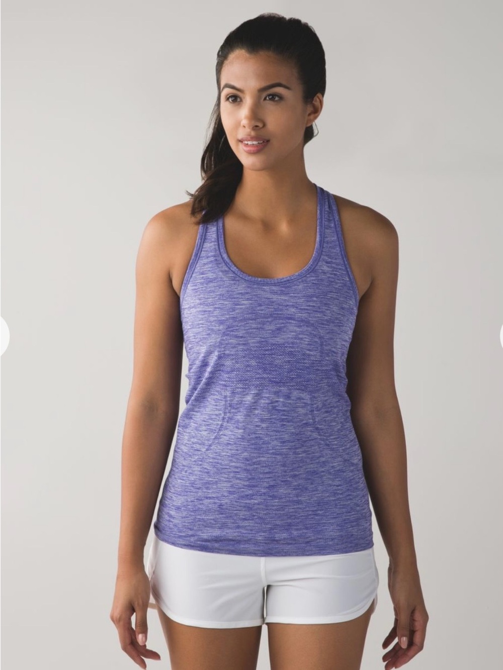 Lululemon Swiftly Tech Racerback Heathered Iris Flower Sz 10 EUC